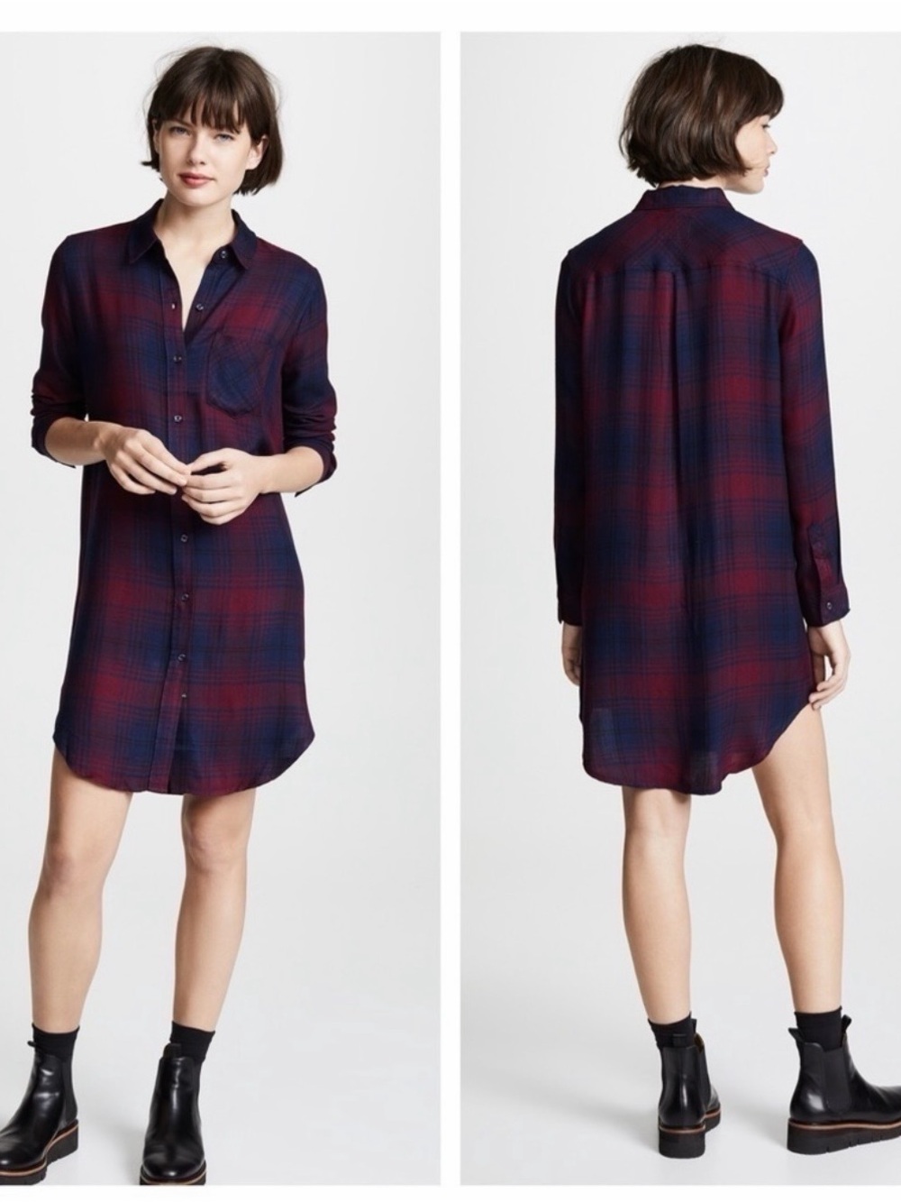 Rails Bianca Plaid Shirt Dress - Navy & Red